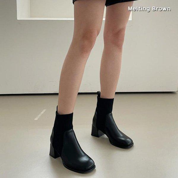 女性アンクルブーツニットコンビミドルブーツ MT32