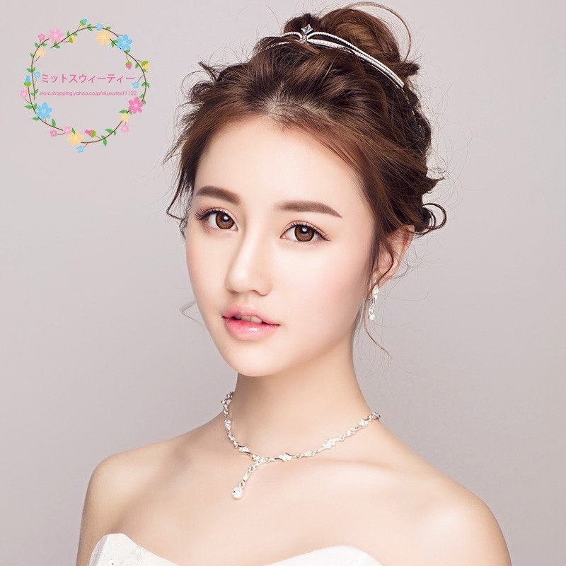 ウェディング ヘッドドレス 安い ティアラ ネックレス ピアス/イヤリング 結婚式 髪飾り 花嫁 パ