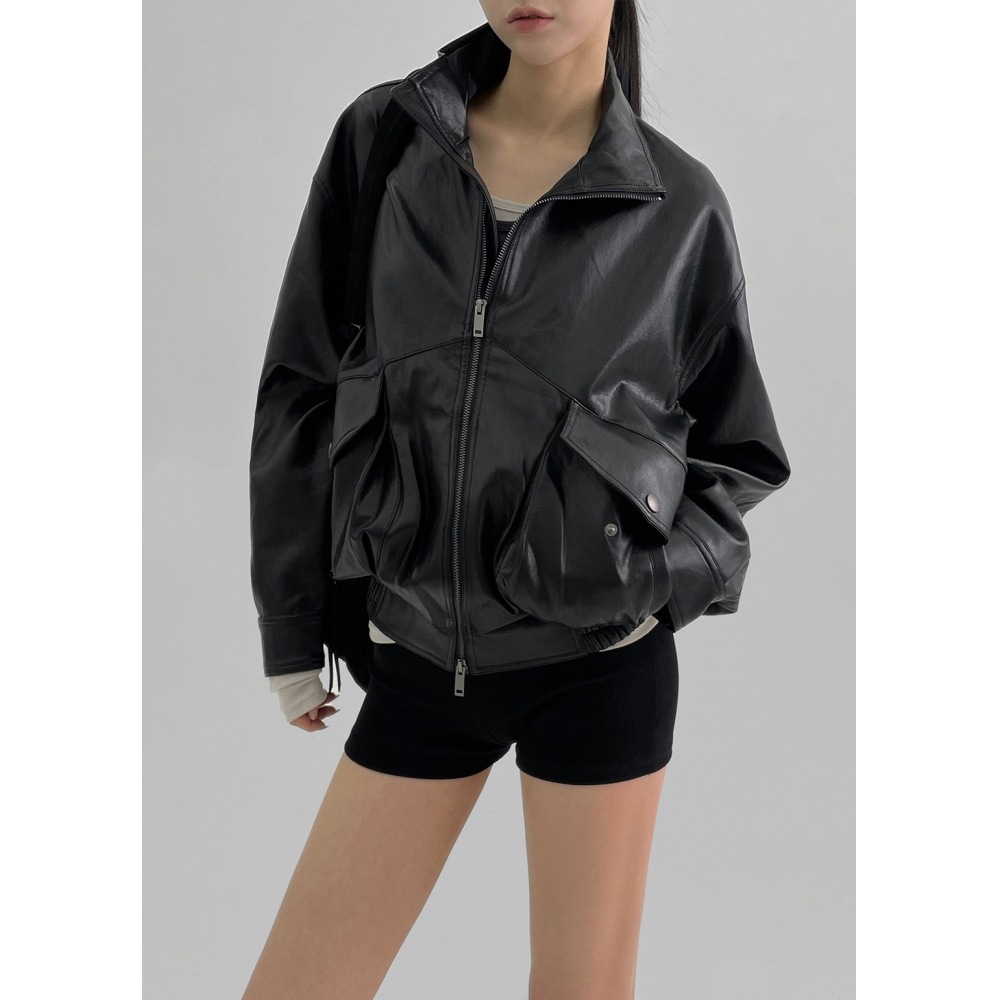 ブラックアップトライヤンツーウェイレザージャンパー 13,549円