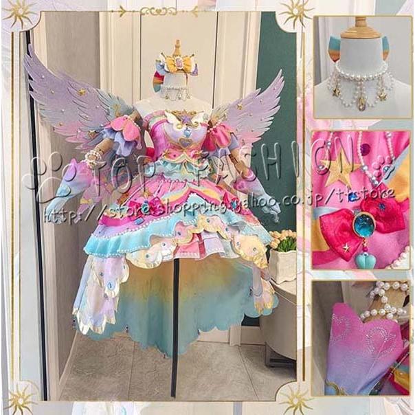 アイカツスターズ 虹野ゆめ 虹野夢 コスプレ衣装 ウィッグ 靴 翼 cosplay コスチューム ハロウィン クリスマス155