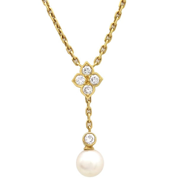 カルティエ Cartier ネックレス ヒンドゥ パール ダイヤ K18YG パール ダイヤモンド イエローゴールド 18金 18K 【中古】