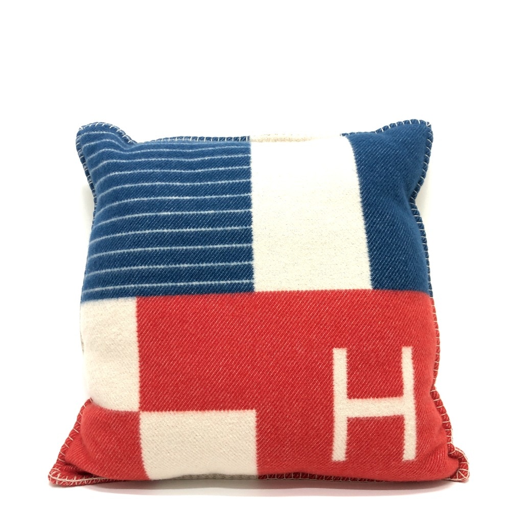 クッション H103721M アヴァロンピアノ クッション ジャカード インテリア 雑貨 インテリア小物 ウール/カシミヤ ブルー×レッド×グリーン×イエロー