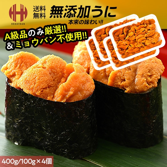 うに ウニ お取り寄せ 無添加 A級品 400g （100g×4個） 雲丹 ギフト