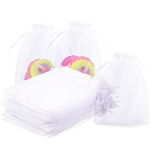 ラッピング 袋 透明 オーガンジー 巾着袋 小分け袋 プレゼント ギフト ポーチ (13x18cm 35枚)