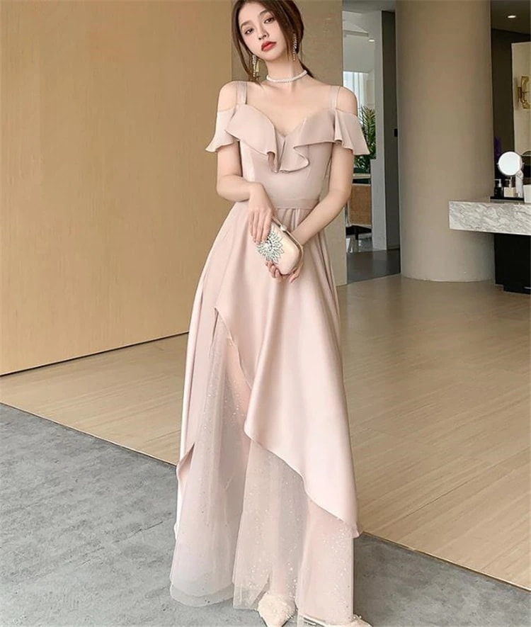 ブライドメイドドレス 怠惰な風 ニュースタイル シスターグループ バンディング ドレススカート 服先取り早い者勝ち スリム ロングセクション 気質 サテン