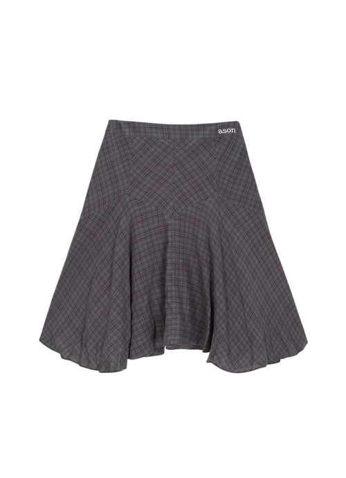 【AS"ON】 LONDON CHECK MIDI SKIRT / PURPLE 正規品
