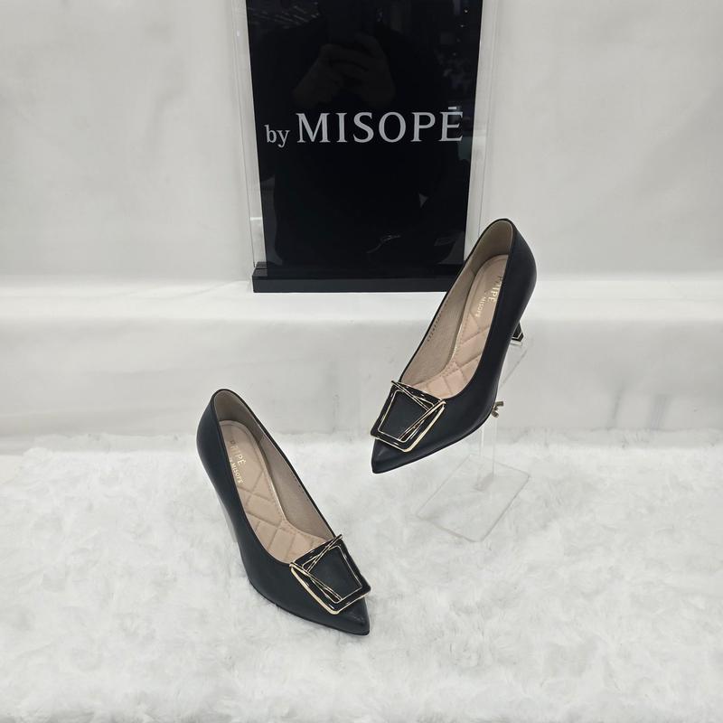 By 女性 モダン ポイント バックル ヒール 112HT411FG006 BLACK 1 JJ