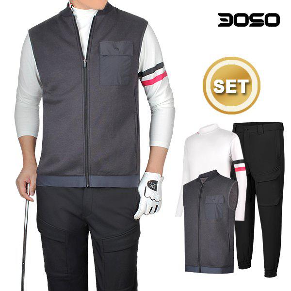 ゴルフウェア3種 ゴルフコーディネート 男性 ゴルフパンツ_Tシャツ_ベスト 11,794円