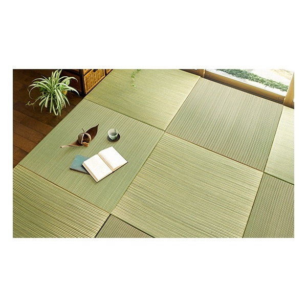 159050233 カラーの選べる 軽量 置き畳 綾川 同色12枚セット 82822.5cm イエロー メーカー直送