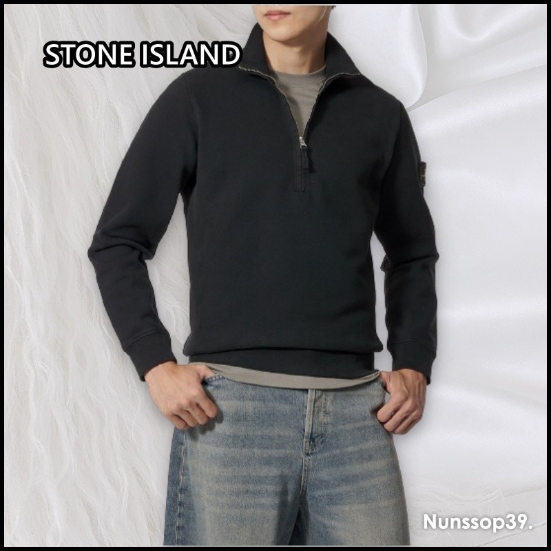 STONE ISLAND ワッペン ジップアップ スウェット シャツ