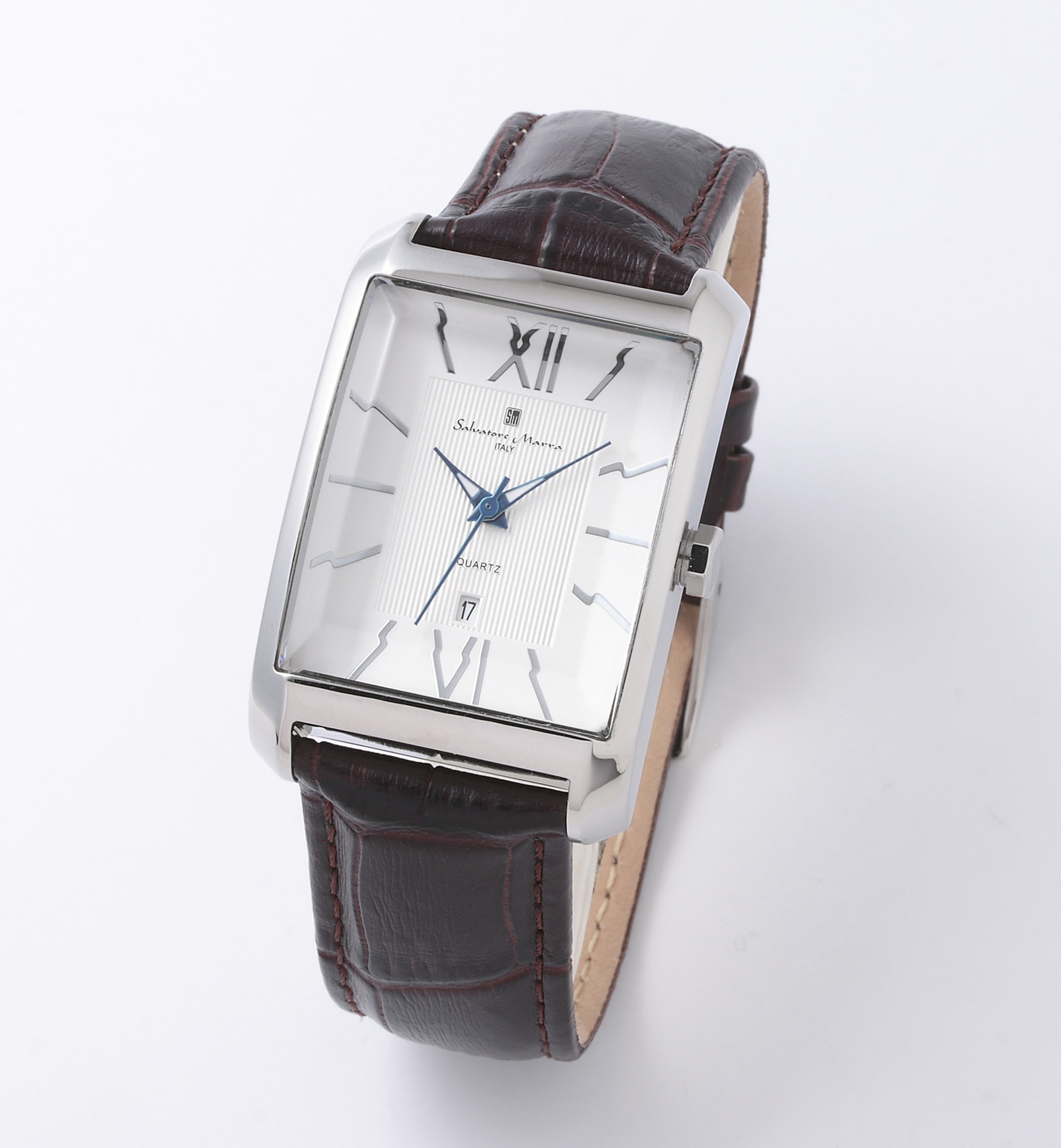 Salvatore Marra サルバトーレマーラ腕時計　カットガラス　三針　SM21101-SSWH