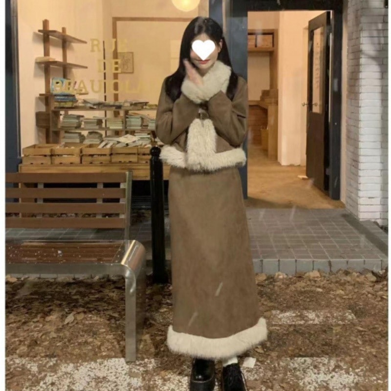 アウターダウンジャケットコート二点セット ジャケット 上下セット体型カバー 無地 韓国ファッション セットアップ 気質 福袋 ロングスカート 上下セット おしゃれ 2025新作 アウター ワンピー