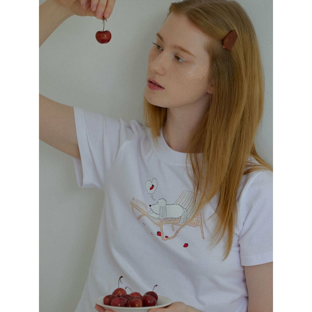 レターフロムムーンサンベッドパピークロップTシャツ (2色)