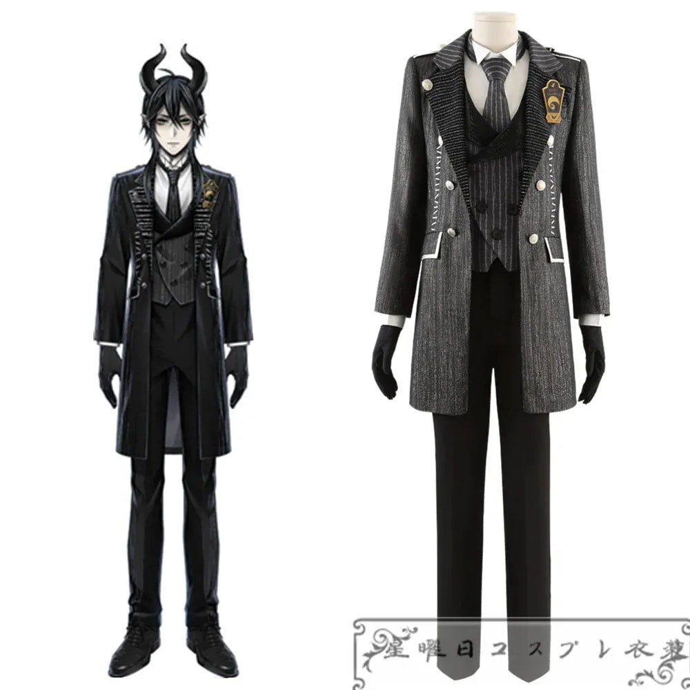 ツイステ 始まりのハロウィン ナイトメアハロウィン2024 Malleus マレウス R /ナイトメアースーツ コスプレ衣装 コスチューム