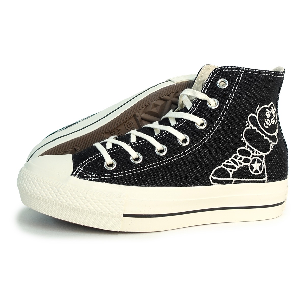 スニーカー ハイカット レディース オールスター PLTS OG HI /可哀想に！おぱんちゅうさぎ ブラック ALL STAR PLTS OG HI / KAWAISO