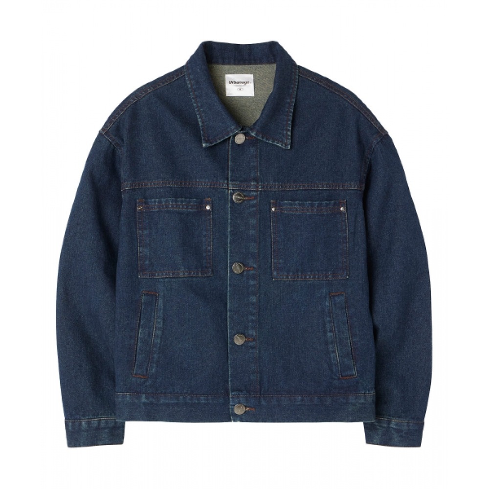 URBANAGE オーセンティックウォッシュデニムトラッカージャケット_ダークブルー
