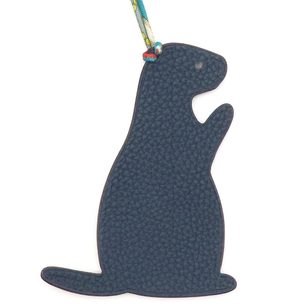 エルメス HERMES チャーム プティアッシュ モルモット トゴ ヴォーエプソン ブルー×ブラウン バッグチャーム petit H 青 茶 【中古】