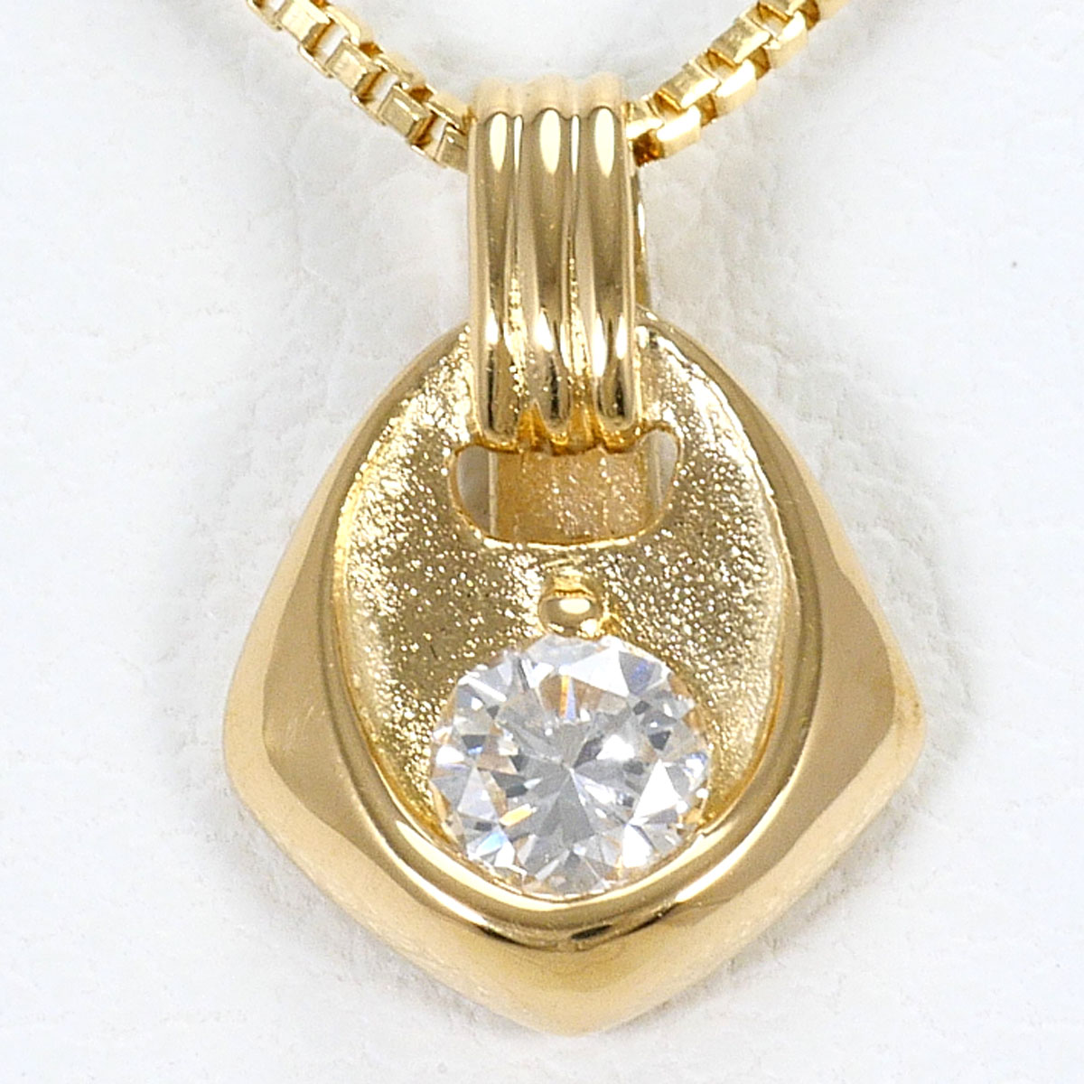 K18 18金 YG イエローゴールド ネックレス ダイヤモンド 0.12ct 総重量約2.4g 約40cm ジュエリー 中古