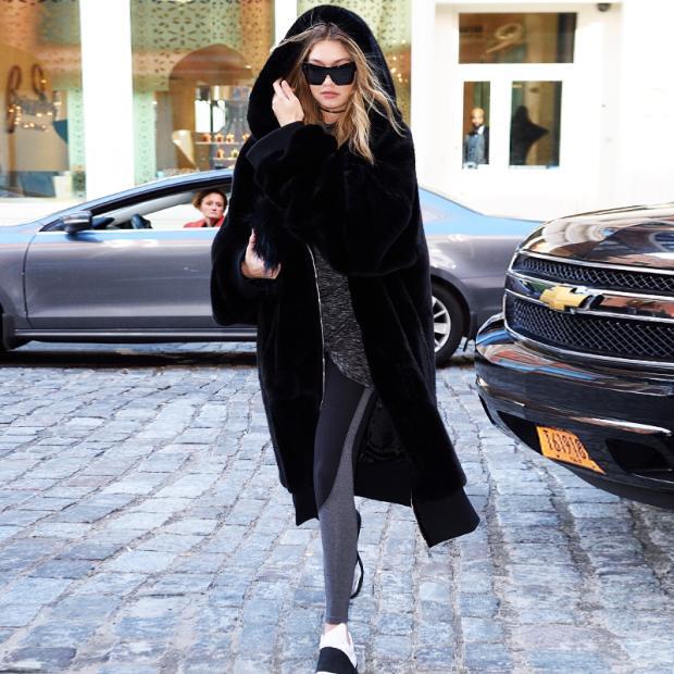 【送料無料】レディース エコファー フェイク ファーフード付き トングコート 大人可愛い