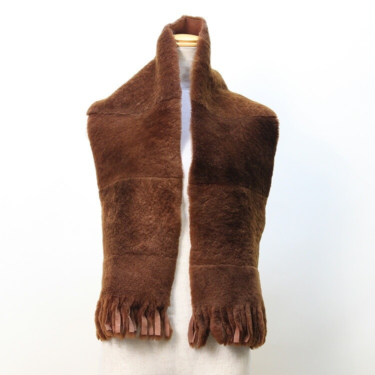 シープ Wフェイス ファー マフラー ブラウン 送料無料 レディース ギフト プレゼント