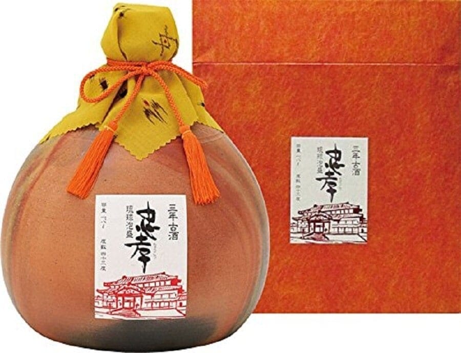 送料無料甕入り泡盛古酒化粧箱入り43度琉球城焼3年古酒1.8Ｌ甕1本泡盛古酒メーカー沖縄県：忠孝酒造(株)