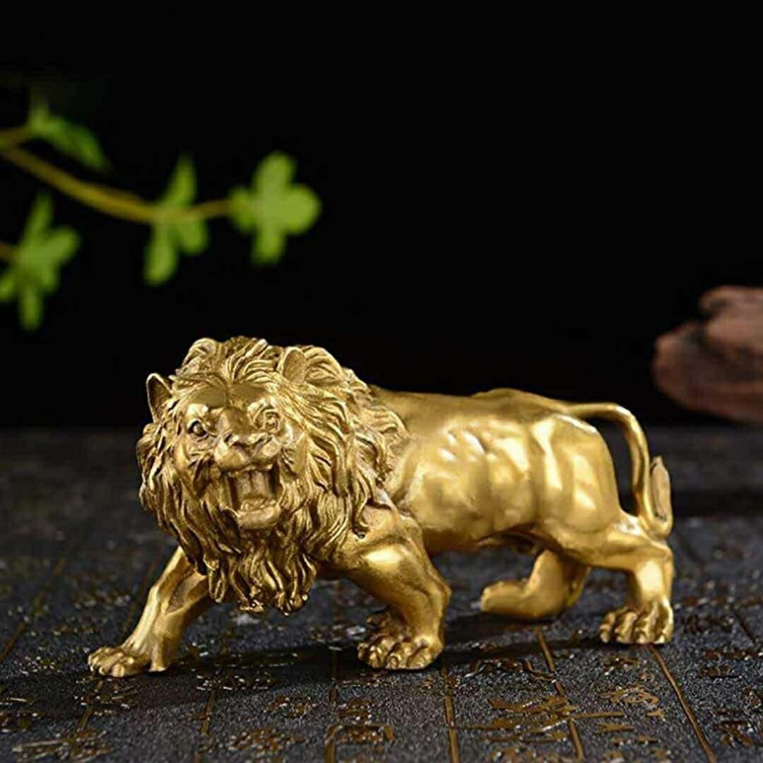 風水 ルドライオン 置物 Lion 獅子 百獣の王 王者 ブロンズ キング サバンナ おしゃれ かっこいい 高級 ギフト インテリア オブジェ キラキラ プレゼント 飾り