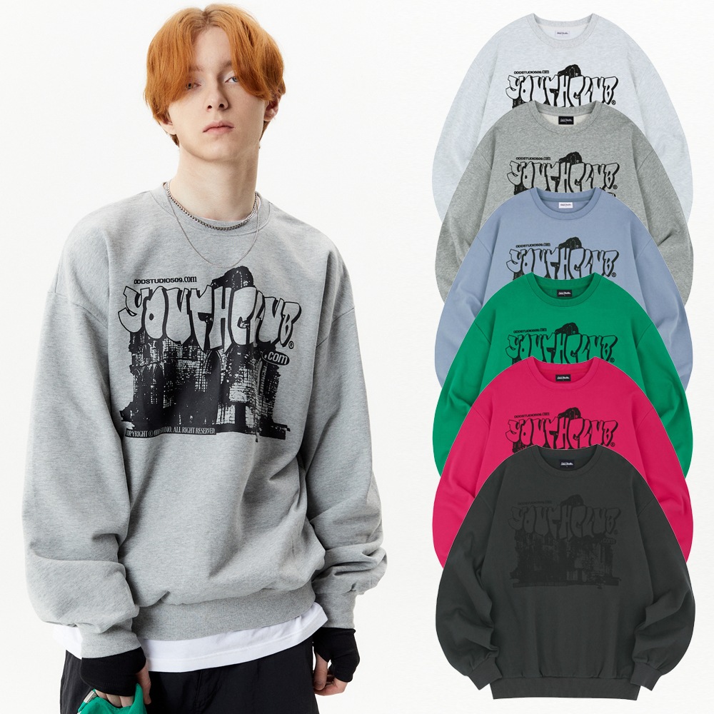 [ステッカーセット贈呈]ユースクラブ バルーンフィット マンツーマンTシャツ - 6カラー