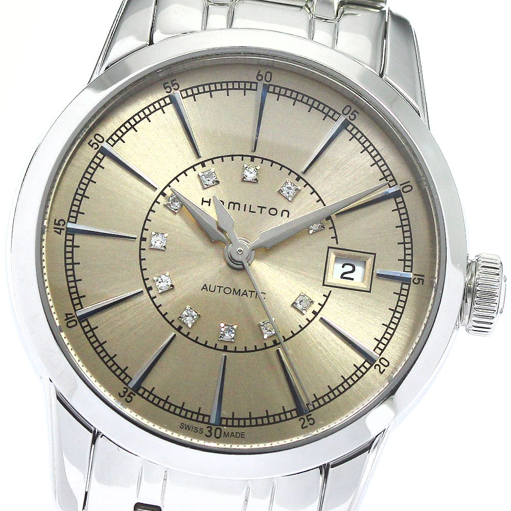 ハミルトン HAMILTON H404050 アメリカン クラシック レイルロード 11Pダイヤ 自動巻き レディース 美品 箱保証書付き_774195【中古】
