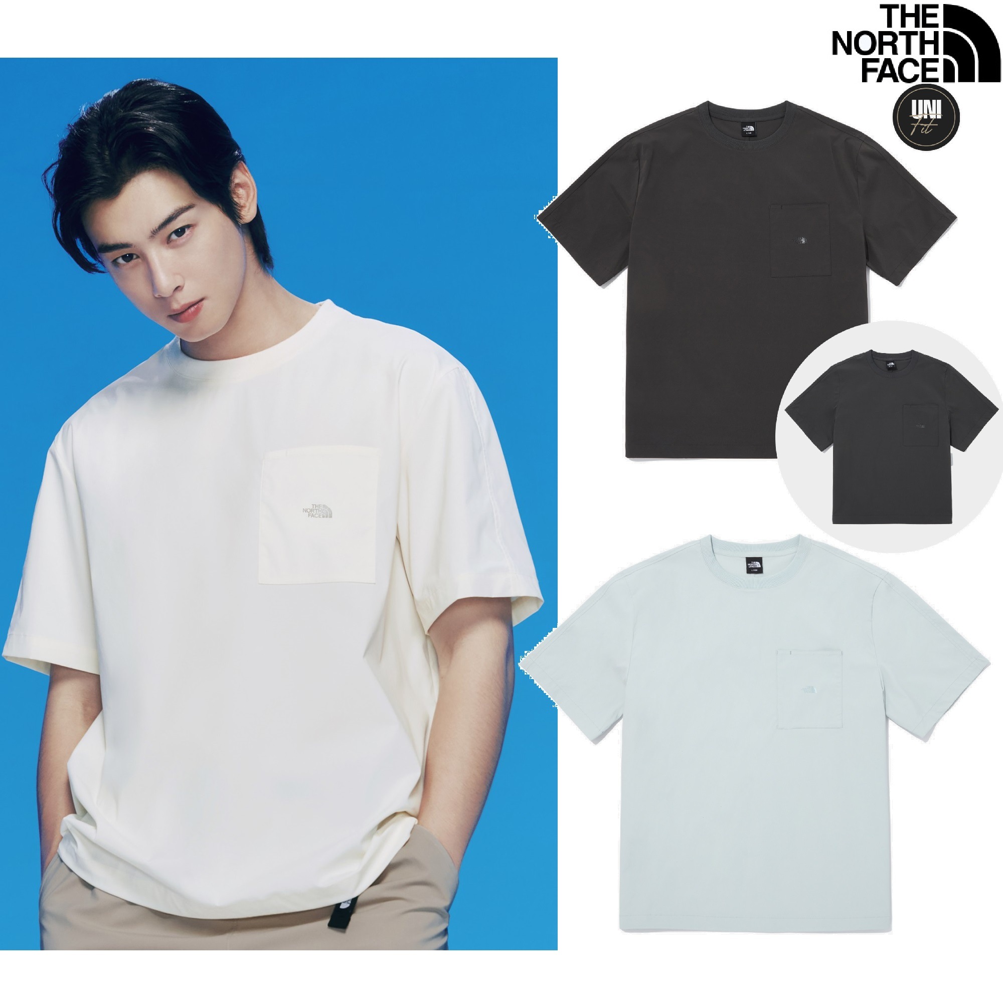 ALL ROUND S/S R/TEE 3色 Tシャツ 新商品 韓国ファッション 韓国人気 男女共用 日常服 ストリートファッション カップルアイテム 夏ファッション 学生ファッション