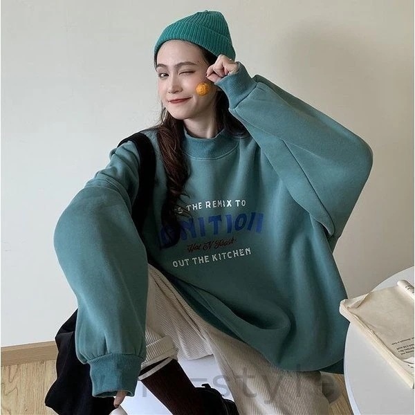 トレーナー韓国オルチャンストリート原宿系ロゴスウェットアメカジダンス衣装英文字アルファベット可愛いト