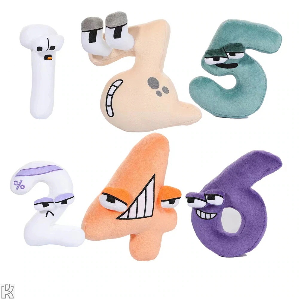 数字のぬいぐるみ アルファベット Lore ぬいぐるみ 0-9 数字 ナンバー ロア ぬいぐるみ かわいいソフト数字 枕 啓発教育おもちゃ 20cm