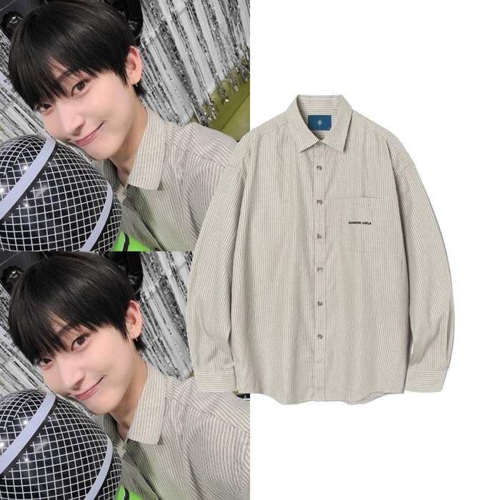 【ENHYPEN ソヌ着用】 Vintage Black dot Stripe shirt S22
