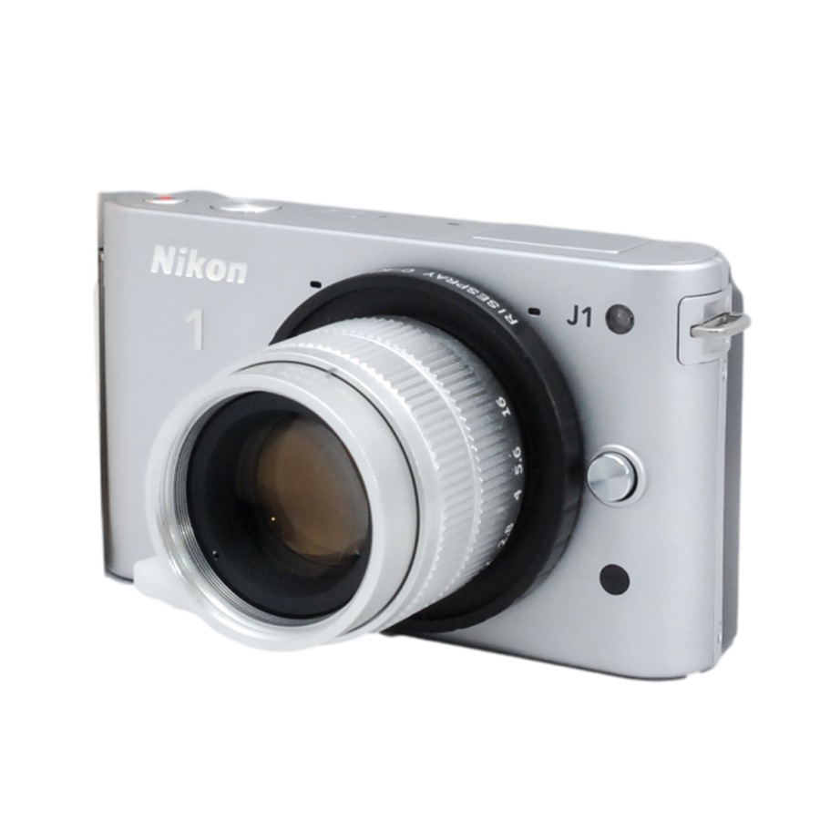 1 J1 MF 35mm F1.7 レンズセット シルバー ミラーレス 一眼レフ カメラ 中古