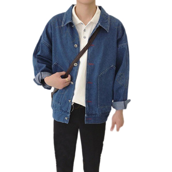 デニムジャケット メンズ パーカー デニムシャツ 長袖 ショート丈 春秋 ヴィンテージ