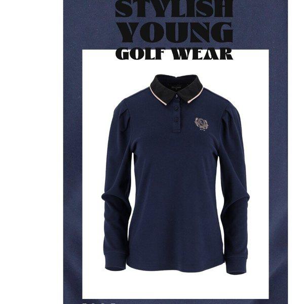 女性カラー配色ポイントポロシャツ 6J65203 ベージュ,ネイビー04_CC