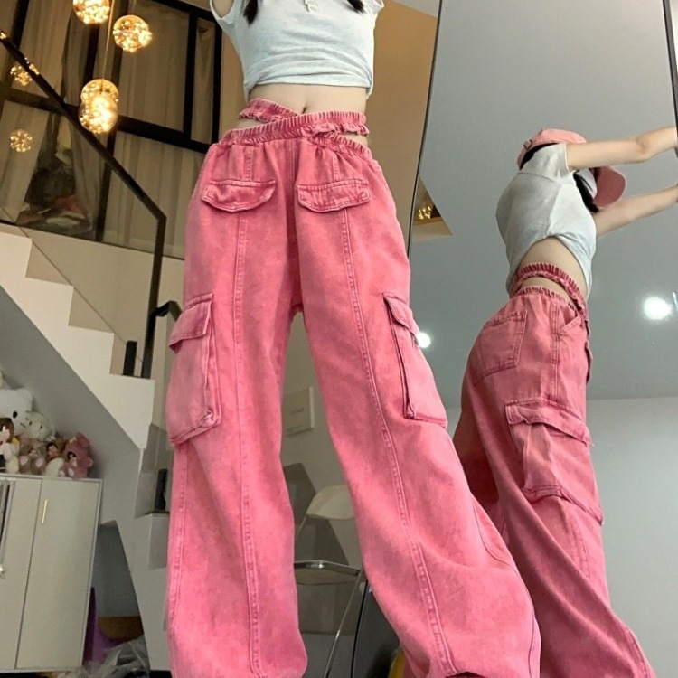 ボトムス パンツ ズボン ロングパンツ デニムパンツ カーゴパンツ ジーンズ ポケット クロスデザイン ロング丈 かわいい 大人可愛い きれいめ カジュアル おしゃれ かっこい 大人女子 こなれ感