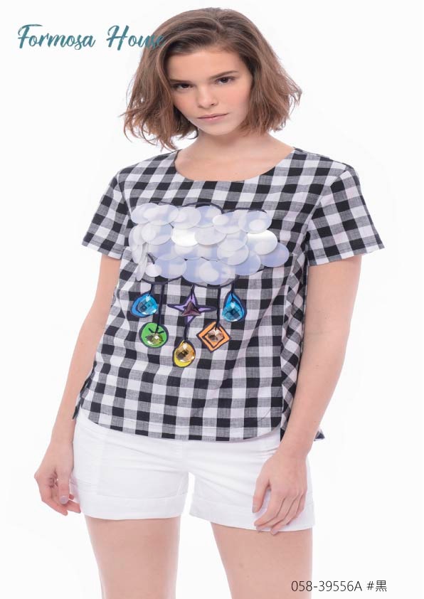 台湾製春夏デザインチェックＴシャツ