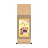 野川 秀華　桃の節句（雛祭り）掛軸　「立雛」 化粧箱入り　F6-210
