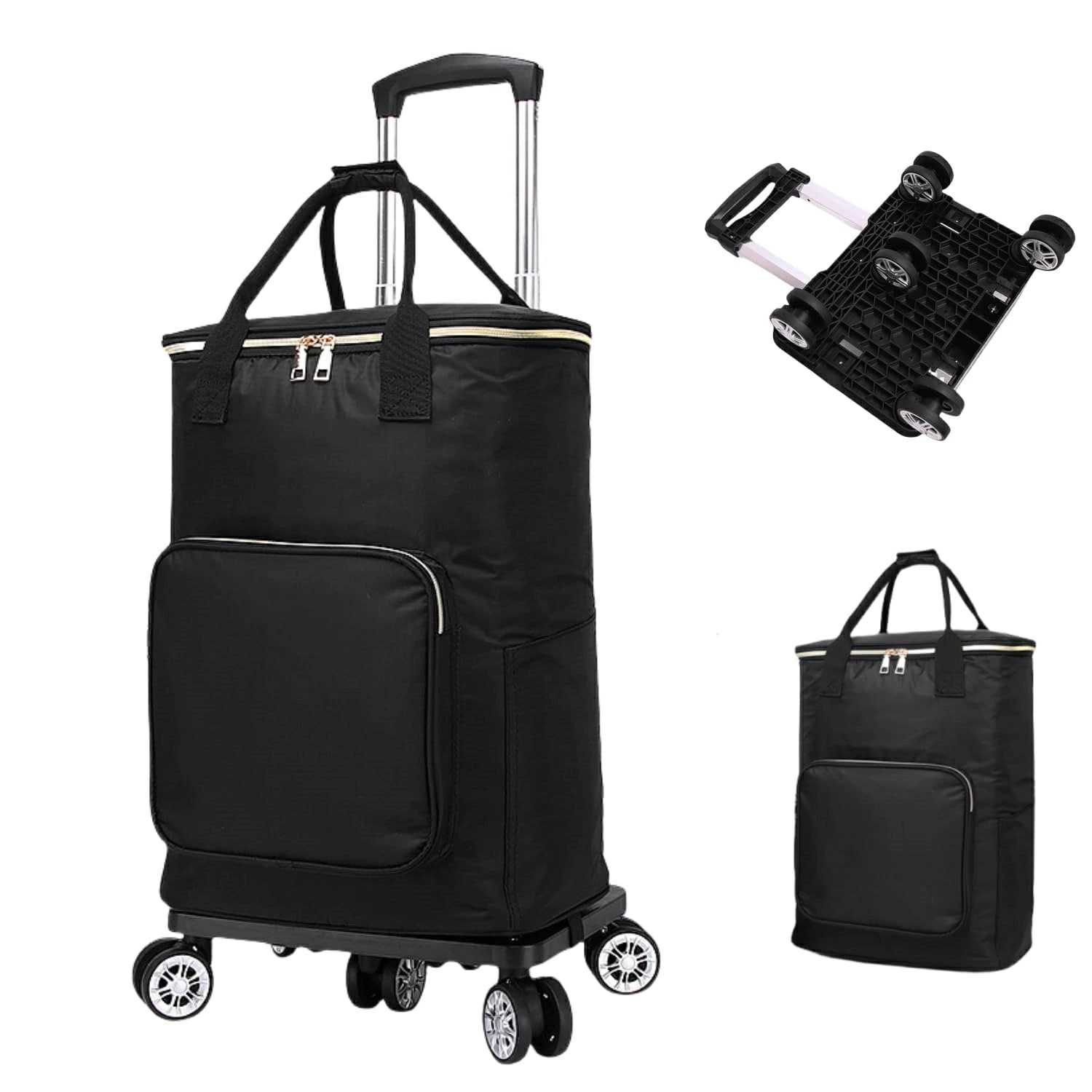 贩売促进 ショッピングカート 保冷機能付き 買い物カート 保冷バック 5輪 お買い物キャリー キャスター付き 買い物カート 買い物かご 取り外し可能 2WAY 大容量 30L 軽量 ハンドル長さ調節3