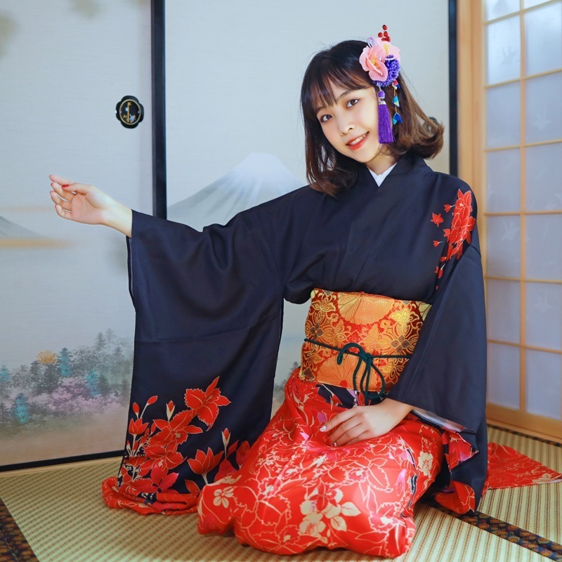 浴衣 四季の着物 レディース フォーマルドレス ポジショニングプリント ノーアイロン 振袖 伝統的な折り襟の着方 夏祭り 花火大会 文化祭 学園祭