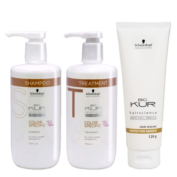 BCクア カラースペシフィーク シャンプー 750mL + トリートメント 750g + プロテクションスムース 120g セット 8,280円