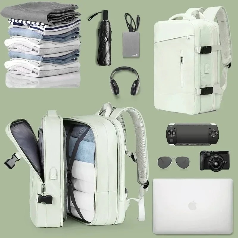 多機能ビジネスバックパック,スーパーチャージャー,大容量,拡張可能,飛行機のトラベルバッグ,ラップトップ用 - 1524