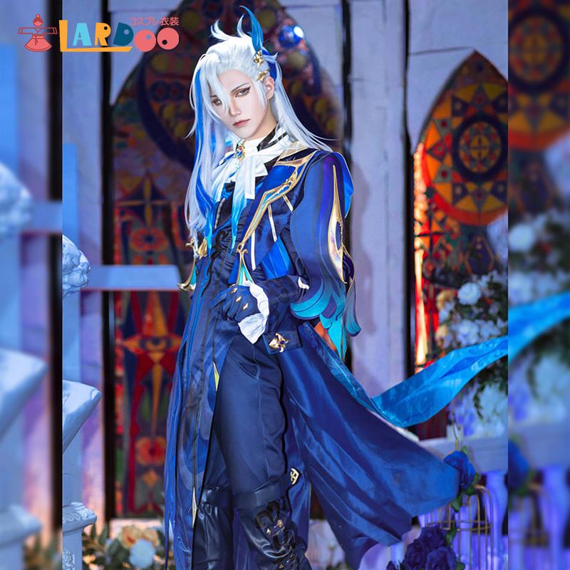 原神 Genshin フォンテーヌ ヌヴィレット-Neuvillette コスプレ衣装 合皮ズボン版 コスチュームウイッグ靴1083