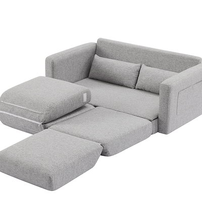 ソファ 2人掛け 収納付き ファブリック 両側に肘掛け付き ローソファ 2 Seater Sofa - ソファ 2人掛け 収納付き ファブリック 両側に肘掛け