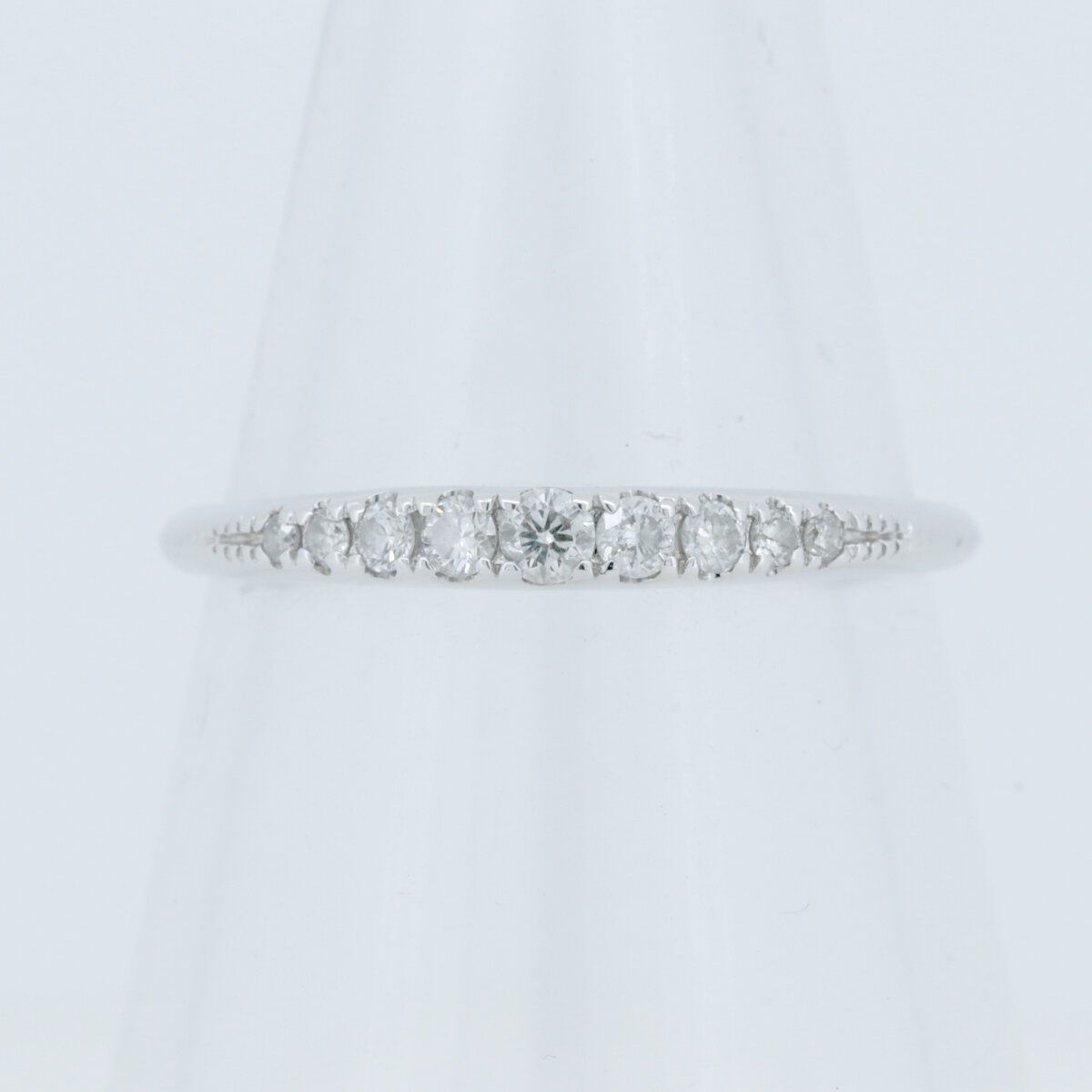 ハーフエタニティ風 ダイヤモンド リング 指輪 0.14ct 9号 K18WG(18金 ホワイトゴールド) 質屋出品