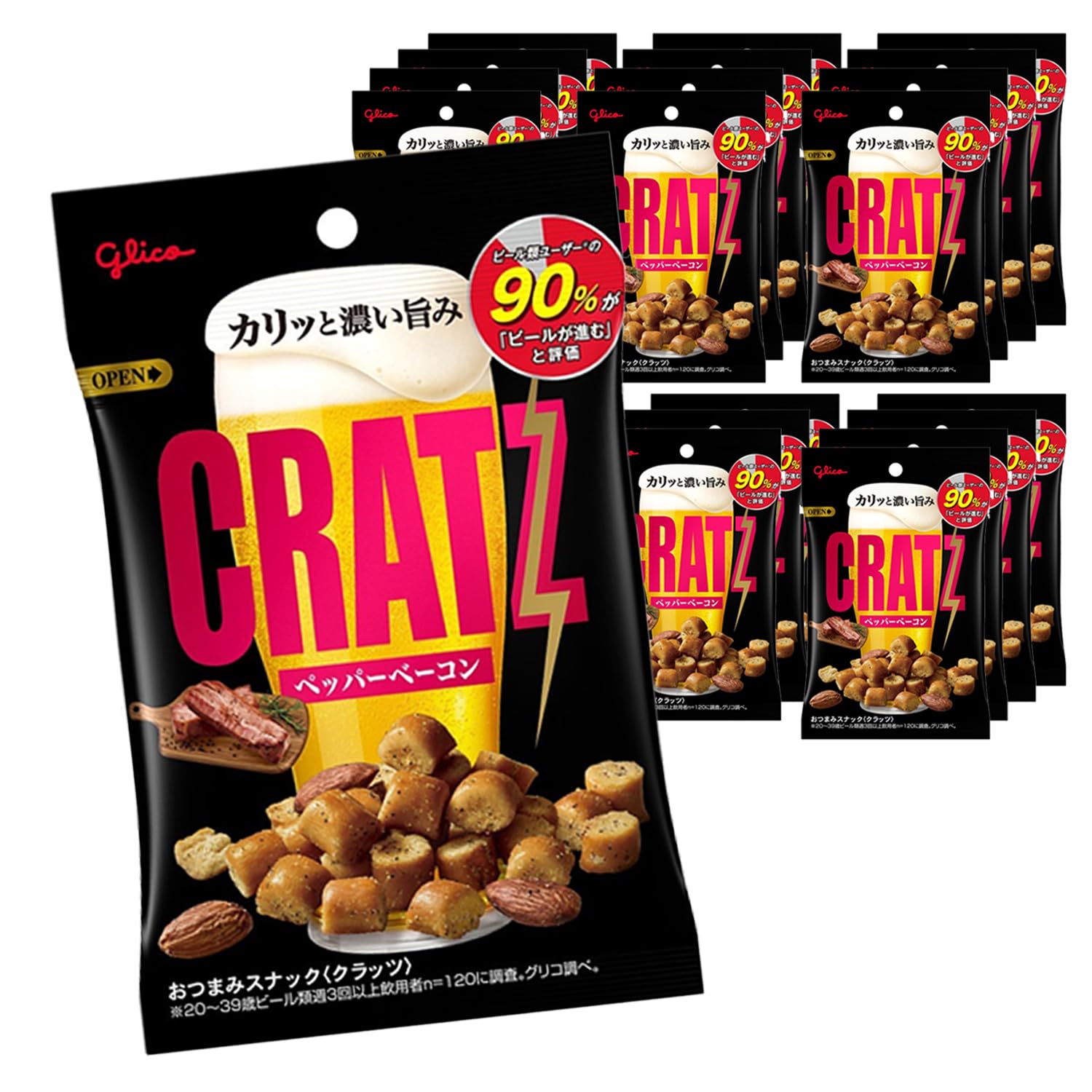江崎 クラッツ(ペッパーベーコン) 42g×20個 おつまみ おつまみセット スナック菓子 ビール ハイボール おやつ つまみ お菓子 おかし