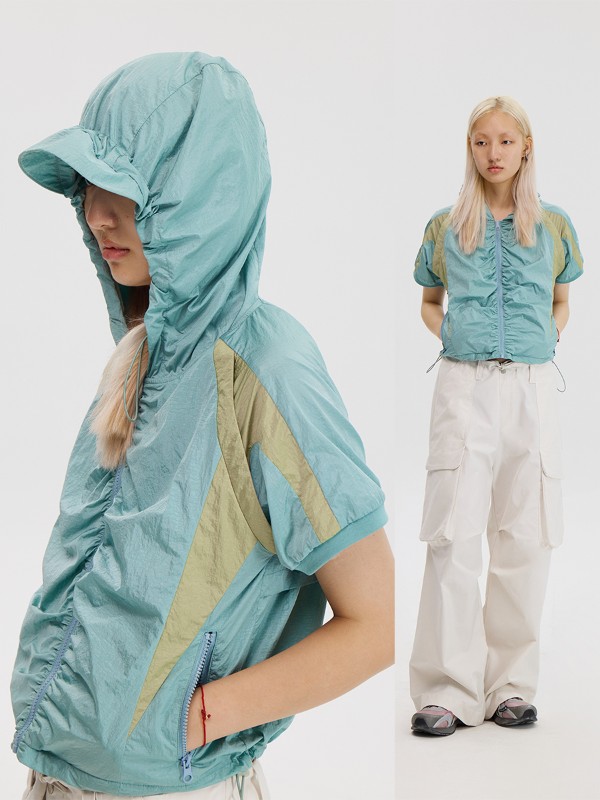 23SS Ocean Jacket オーシャンブルーマウンテン半袖ジャケットハイエンドアメリカンスポーツトレンド