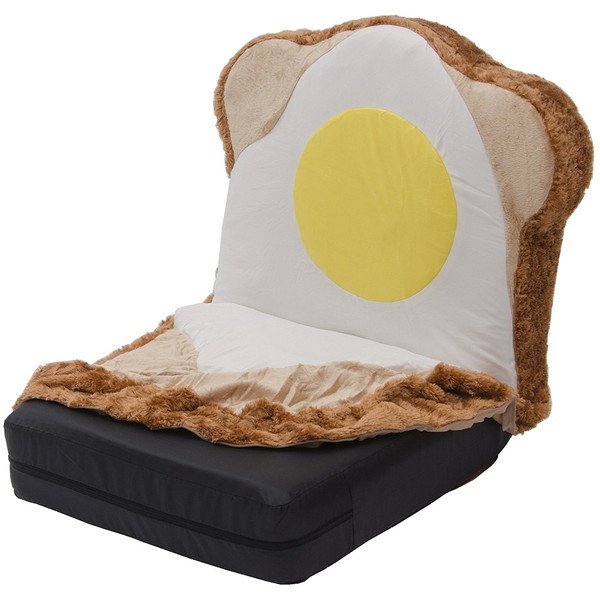 CELLUTANE 食パン 座椅子 目玉焼き 日本製 一人掛け DPN1-eggpan+PN1-92BK メーカー直送