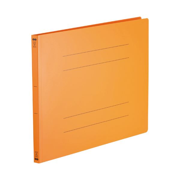 （まとめ）TANOSEE フラットファイル（再生PP）A3ヨコ 150枚収容 背幅18mm オレンジ 1パック（5冊）(×5セット)