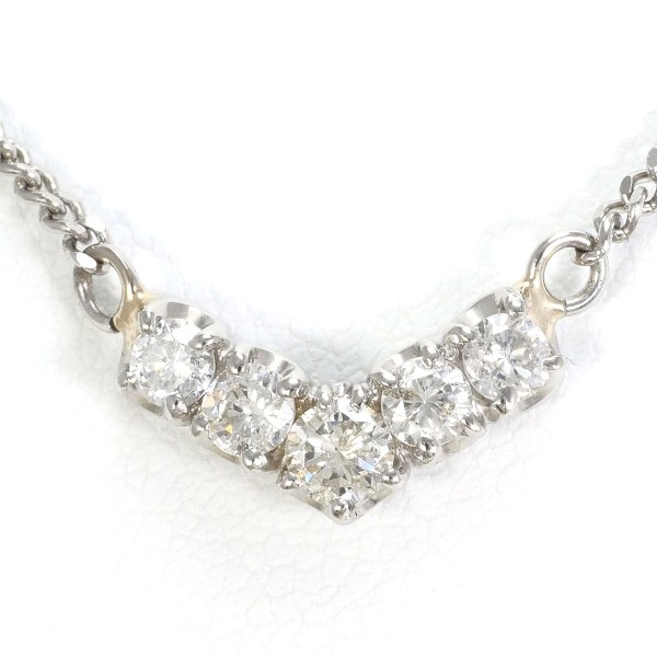 PT850 プラチナ ネックレス ダイヤ カード鑑別書 約37cm ジュエリー 中古